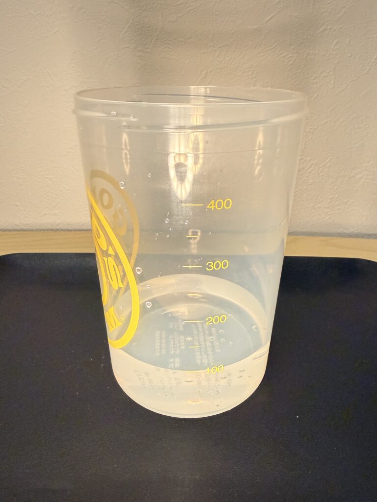 水100mlいれたよ